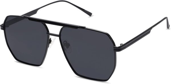 Retro Oversized Square Polarized Sunglasses for Women Men Vintage Shades Classic Large Metal Sun Glasses
