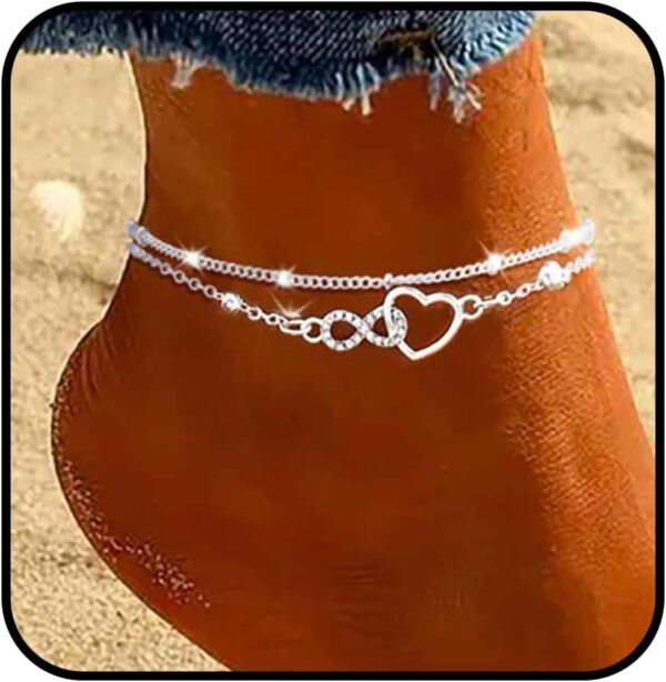 925 Sterling Silver Ankle Bracelets for Women Dainty 14K Gold Plated Anklets Set Shiny Waterproof Ankle Chain Cross Beach Foot Jewelry Gifts